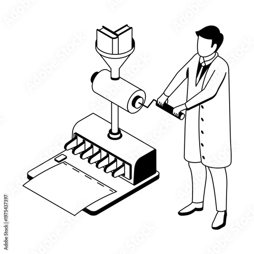 Icon depicting a thesis binding in isometric style
