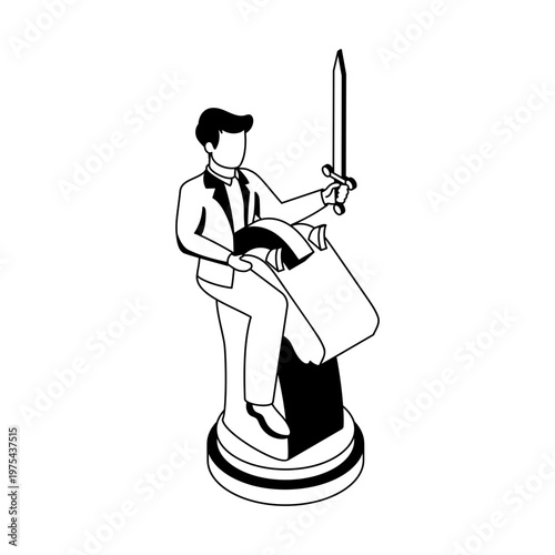 An isometric style icon showing a leadership skill
