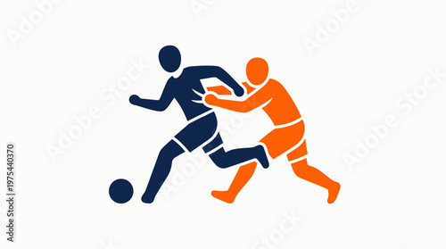 Soccer Players Competing for the Ball