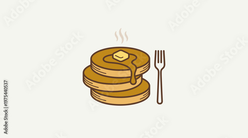 Stack of Pancakes with Butter and Syrup