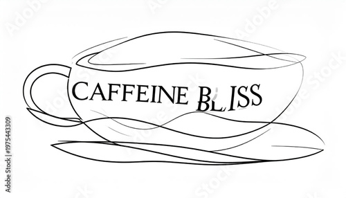 Caffeine Bliss - A Simple Sketch of a Coffee Cup.