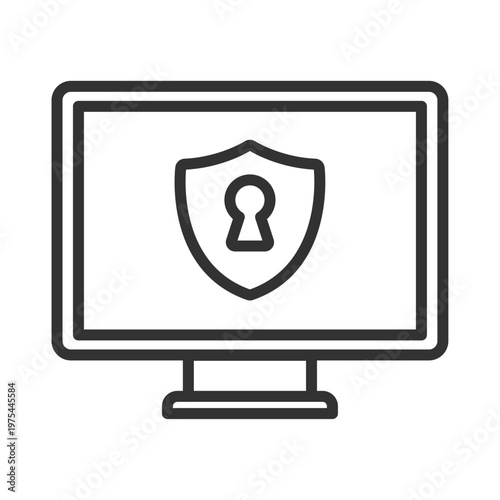 パソコンセキュリティ保護アイコン｜シールド・安全対策・データ保護