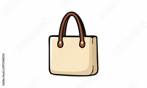 line art color of tote bag cartoon illustration