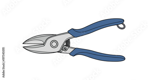 Pair of heavy duty metal snips with comfortable blue handles designed for cutting through various materials in a craft or workshop.