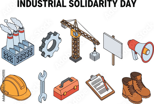 Industrial Solidarity Day A Collection of Industry and Labor Icons for a Stronger Workforce