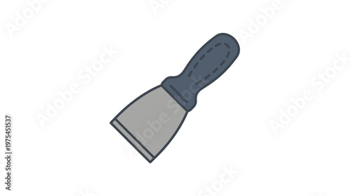 Paintbrush with gray handle and head.