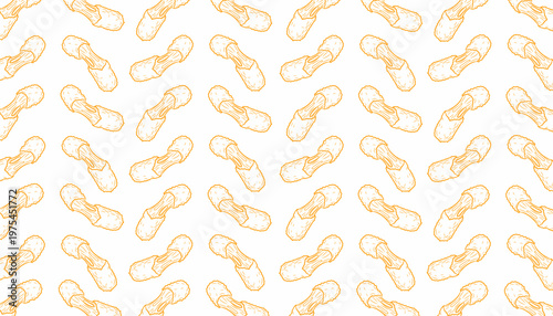 Mozzarella Sticks Pattern Design. Seamless Fried Cheese Illustration. Crispy Snack Repeating Motif. Handdrawn Fast Food Style. Background For Packaging Textile.