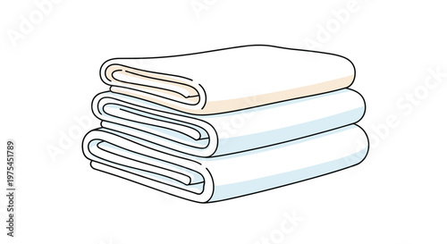 Neatly stacked pile of three white towels suggesting a clean and organized bathroom or laundry room environment.