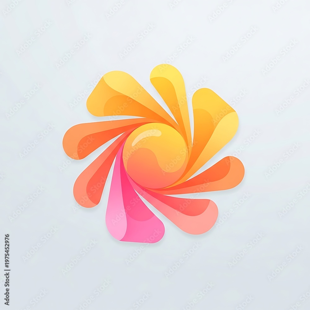 Fototapeta premium Abstract Colorful Flower Shaped Logo Design Element.