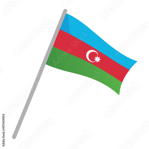 Illustration of the national flag of the republic of azerbaijan
