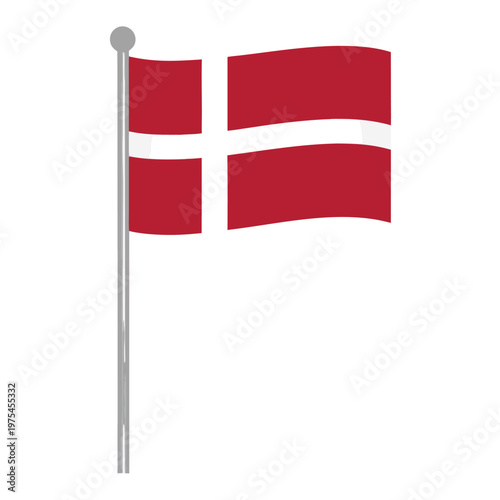 Free Download Illustration of the danish flag red and white cross design - GFXLoad