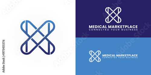 A geometric, blue, gradient logo featuring interlocking lines that form a hybrid of an M and X. This design symbolises a connected healthcare ecosystem involving distribution and medical technology.