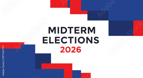 Abstract Graphic Design for Political Event with Red and Blue Geometric Shapes