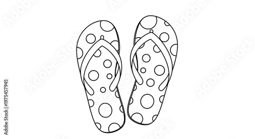 Pair of casual flip flops featuring a playful polka dot pattern designed for summer beach trips and relaxed holiday wear outdoors.