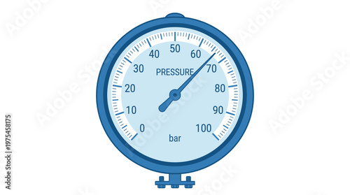Pressure Gauge Dial with Blue Frame.