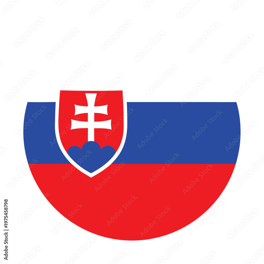 Fototapeta premium The national flag of slovakia with a rounded bottom edge