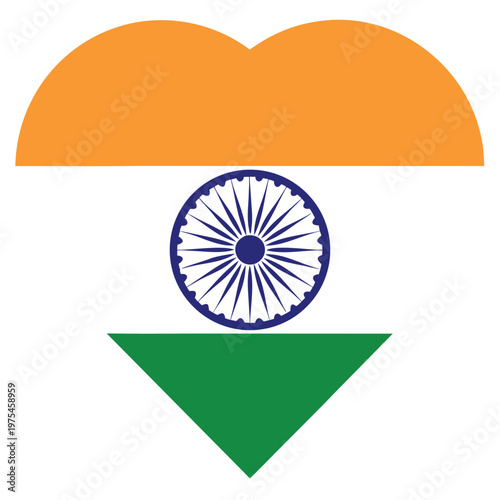 The national flag of india with a stylized heart shape