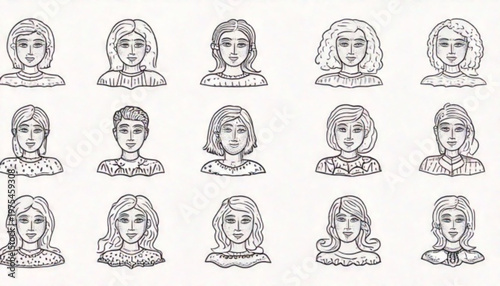 Collection of pixelated faces representing diverse individuals and characters in a digital art style.