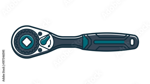 Ratchet Wrench Tool Closeup View.