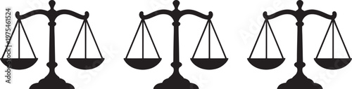 Three Black Silhouettes of Traditional Scales of Justice on a White Background progression esssyf5bs3gfb1vh6y3hww