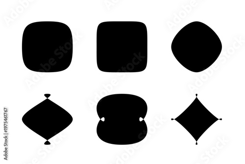 ミニマルな抽象シェイプセット｜シンプルな図形と有機的フォルムのベクターデザイン素材・アイコン要素集