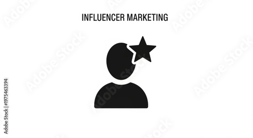 A minimalist vector icon of a person with a star representing influencer marketing