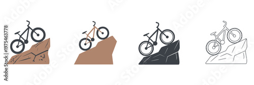 Skateboarding icon street board sport adventure various style icon design, set of skateboards and trick related icons in flat and outline styles