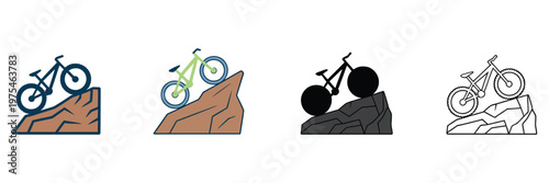 Skateboarding icon street board sport adventure various style icon design, collection of skateboard symbols and rider elements