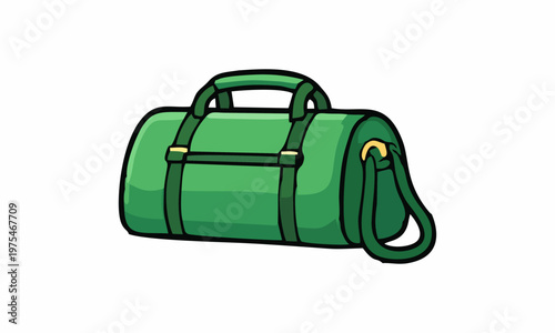 line art color of duffel bag cartoon illustration