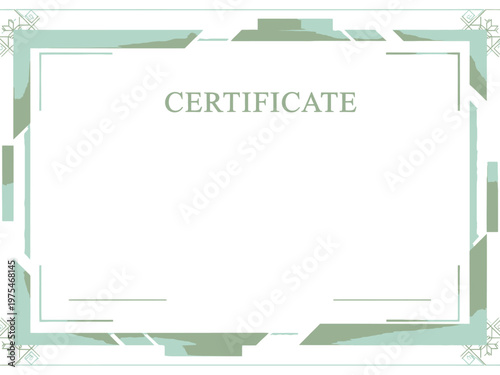 Elegant certificate with ornate border, space for text and recipient details