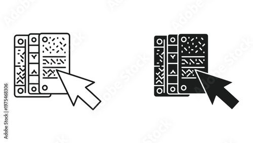 A person using a computer mouse to navigate on a digital screen displaying various icons and data, with the focus on the hand and mouse interaction in a modern technological setting