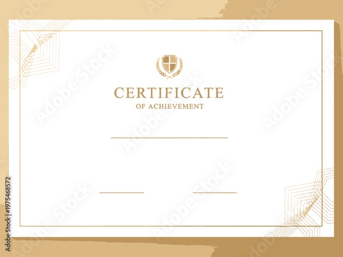 Elegant certificate of achievement with gold border and emblem, ideal for awards and recognition