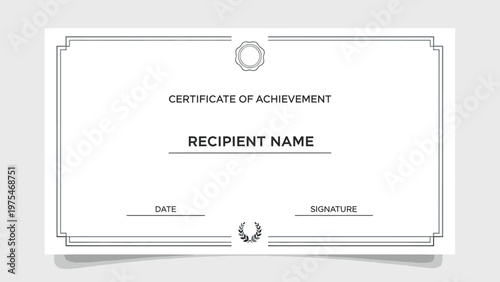 Elegant Certificate of Achievement Template with Decorative Border and Placeholder Text