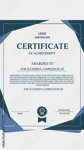 Certificate of Achievement Award for Successful Completion of Studies or Training