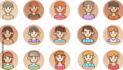 Collection of various human faces with different expressions and emotions.