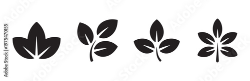 Greenery leaf compositions for eco friendly concepts and organic product branding silhouettes