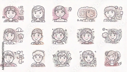 Collection of various illustrated portraits of diverse individuals.
