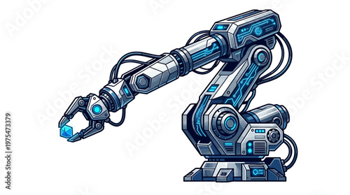 Robotic arm with mechanical claw.