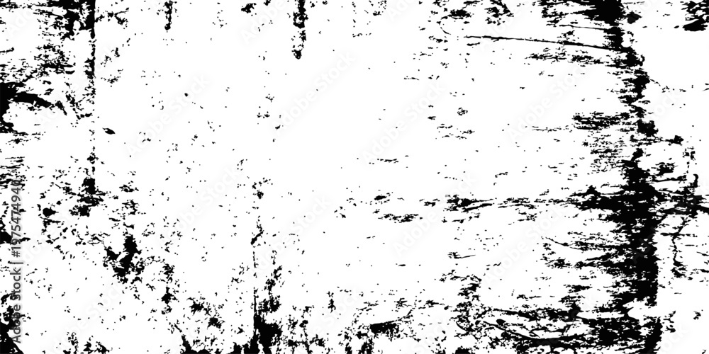 Obraz premium Abstract Black and White Grunge Distressed Texture Overlay Vector Background for Graphic Design
