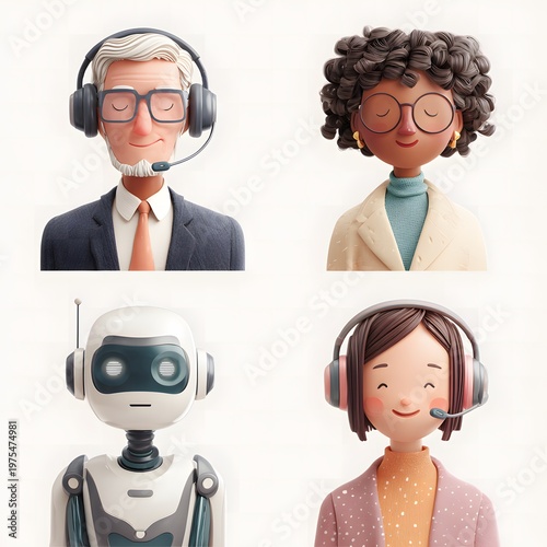 Futuristic customer support experience powered by AI avatars