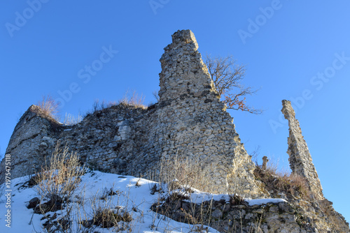 Ruins of medieval Belecgrad fortress at Ivanscica mountain