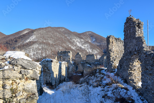Ruins of medieval Belecgrad fortress at Ivanscica mountain