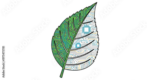 Green leaf with white spots.