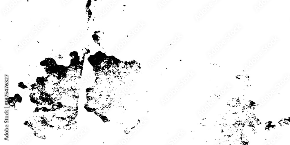 Fototapeta premium Black Ink Splatter Grunge Overlay Texture Vector Background High Contrast Grainy Rough Surface Element