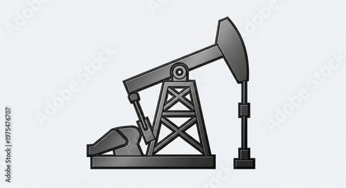 Silhouette of an Oil Pump Jack Extracting Petroleum.