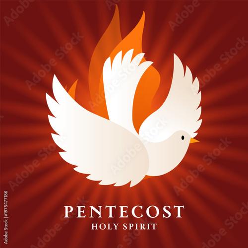 pentecost holy spirit illustration in flat design style