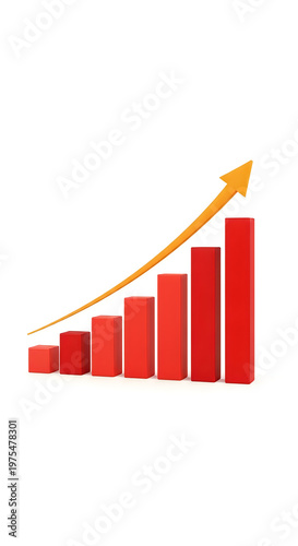 Free Download Increasing growth depicted through bar chart and upward arrow - GFXLoad