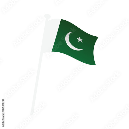 Illustration of the national flag of the islamic republic pakistan