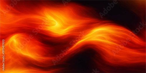 An abstract red and orange fire background featuring a bright burning flame wave with glowing light motion and dark smoke energy for a hot backdrop design