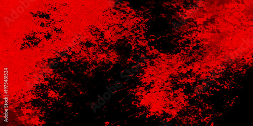 A dark vintage wallpaper features an abstract red grunge paint texture with a dirty aged paper pattern and black blood art design for a decorative backdrop